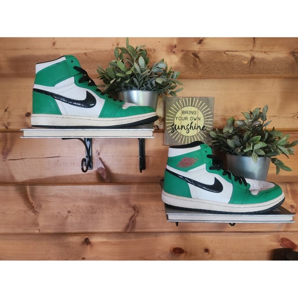 Air Jordan 1 Retro High OG Lucky‎ Green DB4612-300 Sneakers Tumbled Leather Sz 7